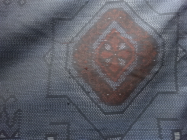 JAPANESE KIMONO / ANTIQUE KIMONO / SILK / DORO OSHIMA TSUMUGI / WOVEN FLOWER